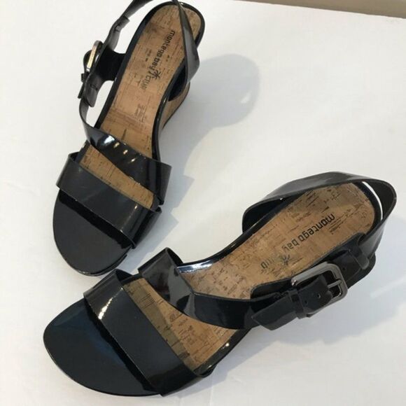 Montego Bay Club Glossy Black Sandals sz 8.5 - Picture 6 of 8